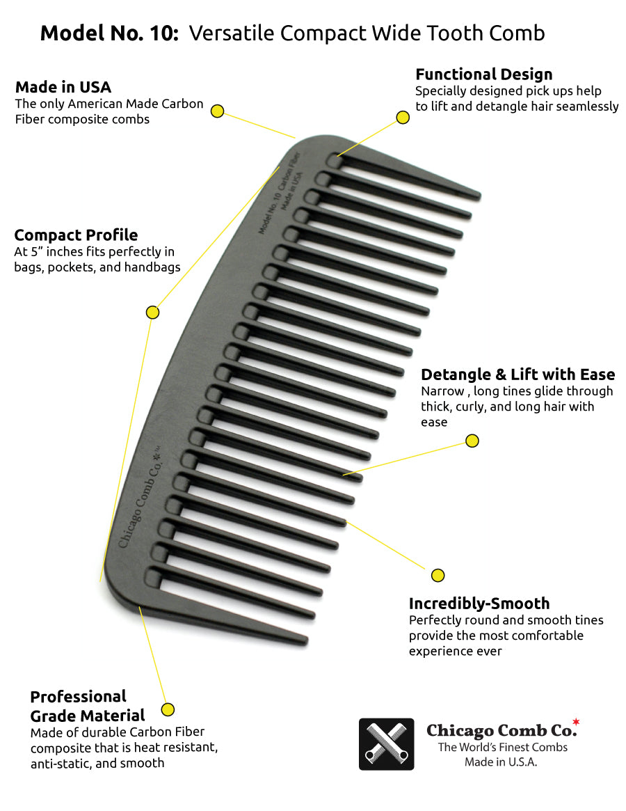 Carbon Fiber Model No. 10 - Chicago Comb