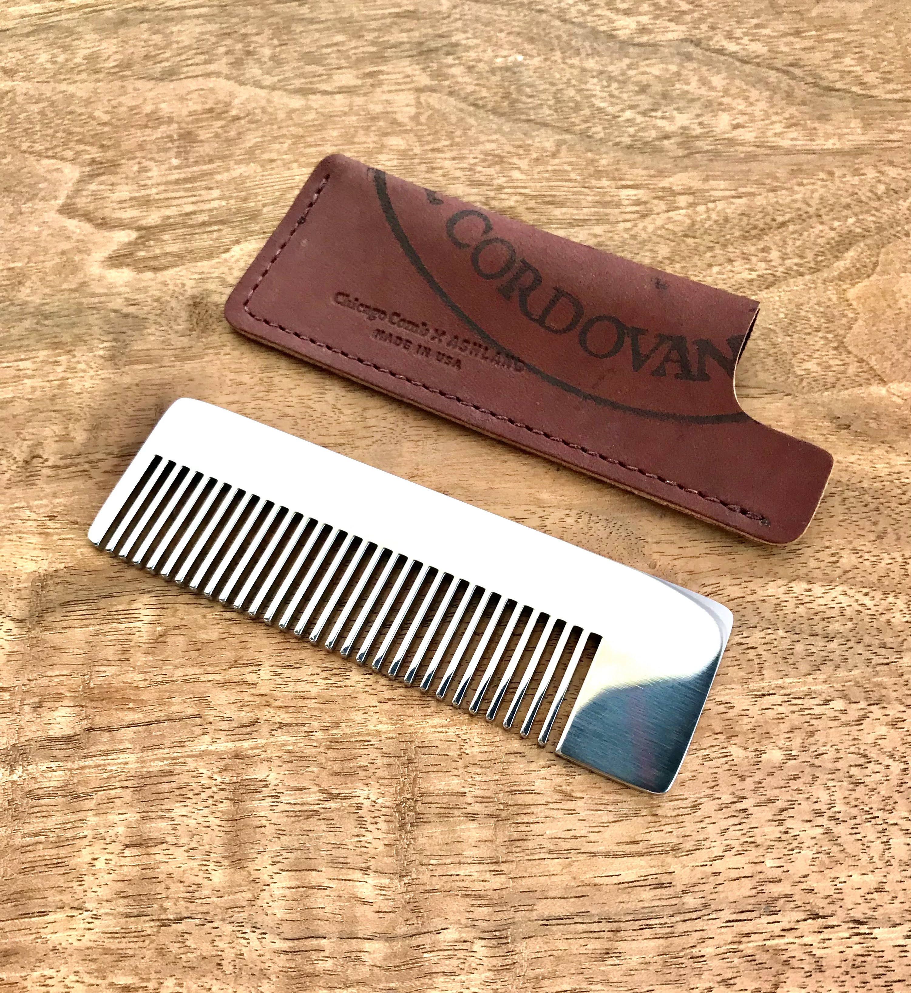 Sheath - Horween Reverse Shell Cordovan Color 8 - Chicago Comb